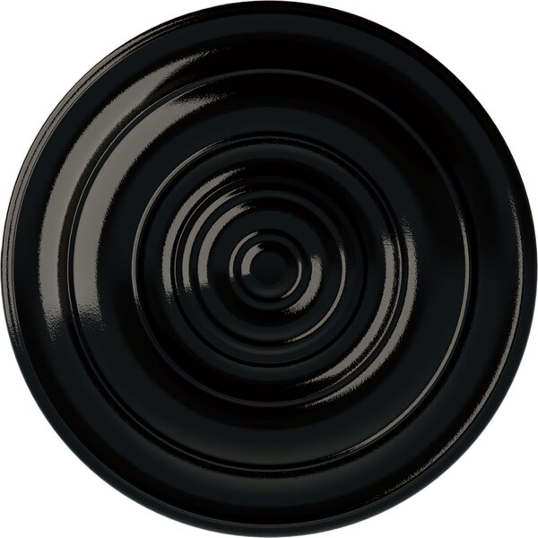 Ekena Millwork Niobe Ceiling Medallion (Fits Canopies up to 8 5/8"), Hand-Painted Black Pearl, 18"OD x 1 1/2"P CM18NIBPS - main